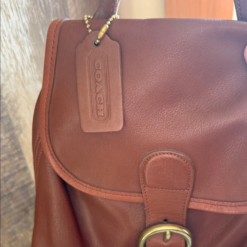 Coach Tan Leather Backpack - Picture 4 of 10